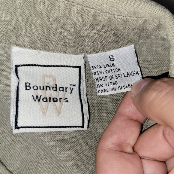 Womens Casual Summer Lightweight Linen Blend Green Button Down Shirt - Picture 6 of 8